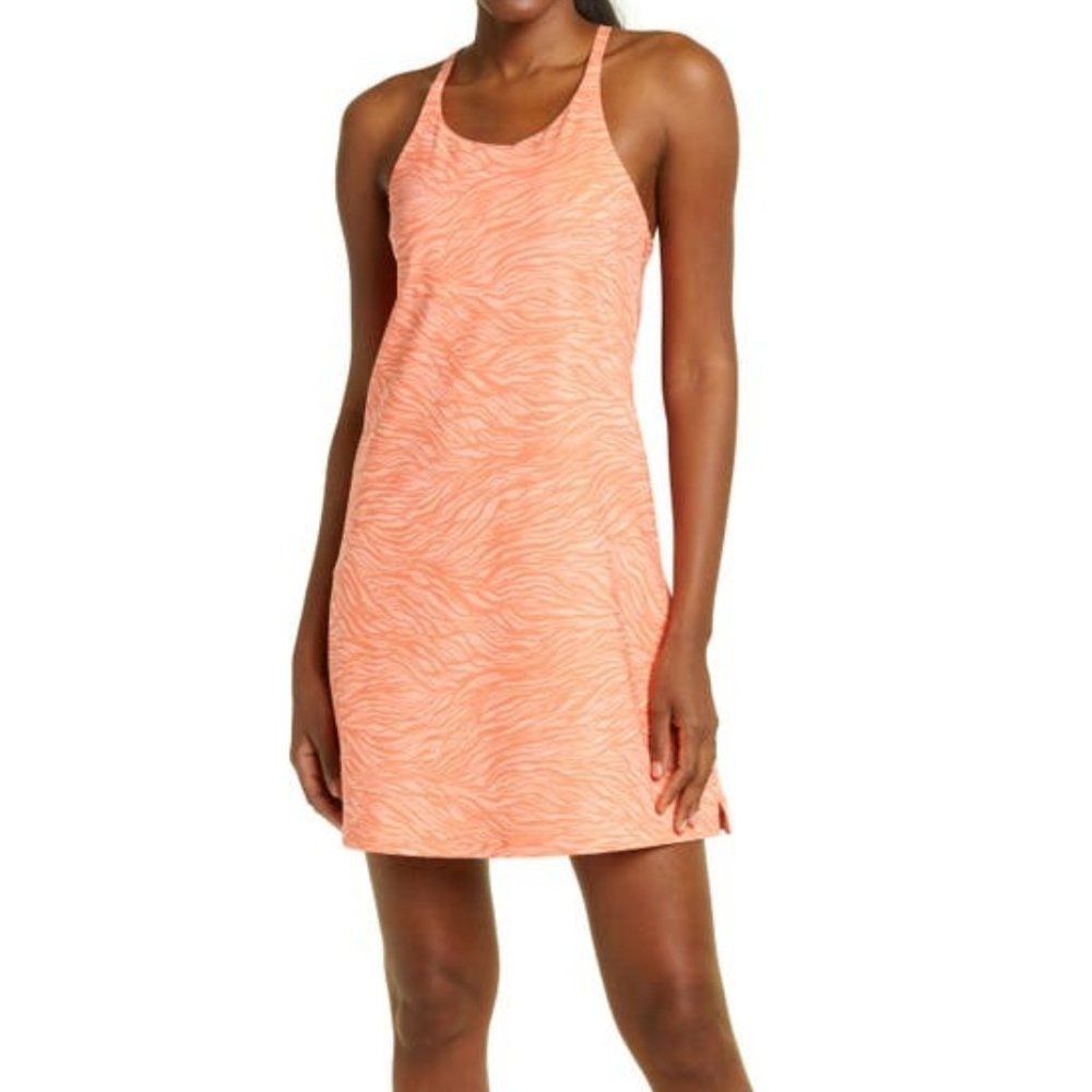 Zella studio lite coral salmon swell print dress